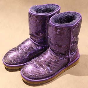 UGG Classic Short Sparkle Sequin Purple